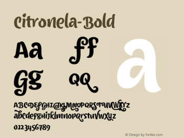 Citronela-Bold ☞ Version 001.001;com.myfonts.easy.andinistas.citronela.bold.wfkit2.version.4hok图片样张