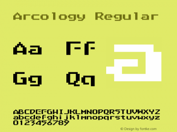 Arcology Regular Version 1.0 Font Sample