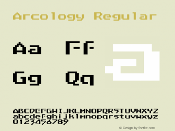 Arcology Regular Version 1.0 Font Sample