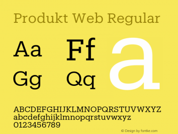 Produkt Web Regular Version 1.1 2014 Font Sample