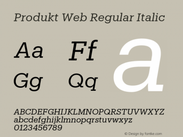 Produkt Web Regular Italic Version 1.1 2014图片样张