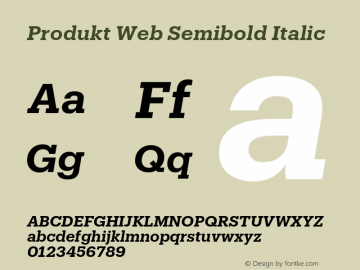 Produkt Web Semibold Italic Version 1.1 2014图片样张