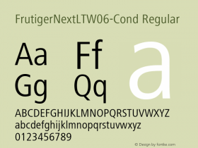 FrutigerNextLTW06-Cond Regular Version 1.0 Font Sample