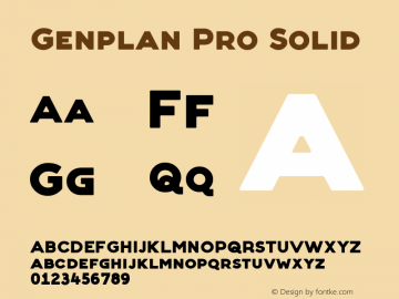 Genplan Pro Solid Version 1.009 | wf-rip* Font Sample