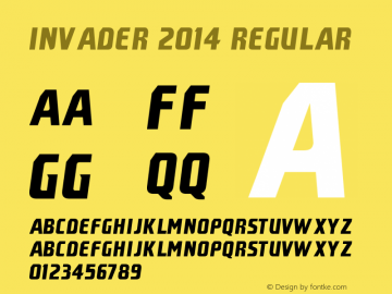 Invader Font,Invader2014 2014 Version November 7, initial release Font-TTF Font/Uncategorized Font-Fontke.com