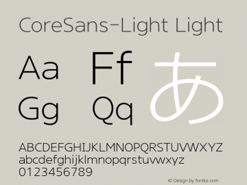 CoreSans-Light Light Version 1.000 2012 0611图片样张