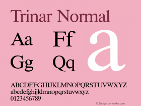 Trinar Normal Altsys Fontographer 4.0.2 27.10.1993 Font Sample