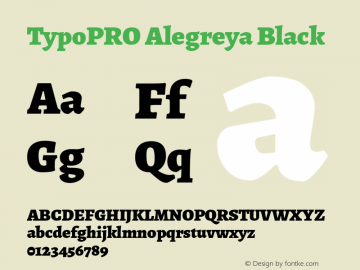 TypoPRO Alegreya Black Version 1.003 Font Sample