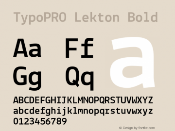TypoPRO Lekton Bold Version 34.000 Font Sample
