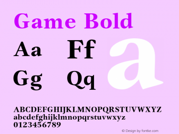 Game Bold Macromedia Fontographer 4.1 22.06.1995图片样张