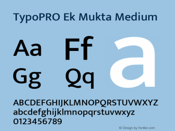 TypoPRO Ek Mukta Medium Version 1.2 Font Sample