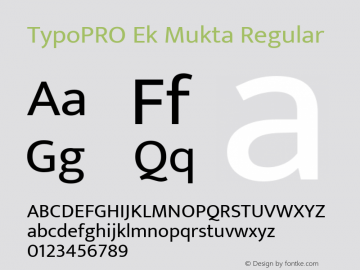 TypoPRO Ek Mukta Regular Version 1.2 Font Sample