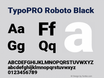 TypoPRO Roboto Black Version 2.000980; 2014 Font Sample