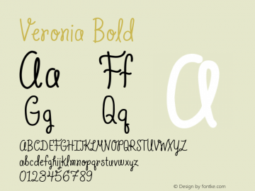 Veronia Bold Version 1.000 Font Sample