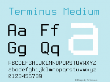 Terminus Medium Version 1.0 Font Sample