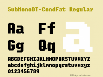 SubMonoOT-CondFat Regular Version 7.504; 2010; Build 1004图片样张