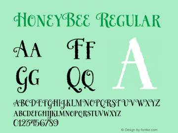 HoneyBee Regular Version 1.001图片样张