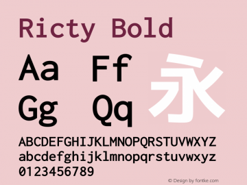 Ricty Bold Version 3.2.2 Font Sample