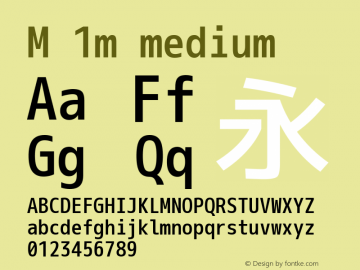 M 1m medium Version 1.018 Font Sample