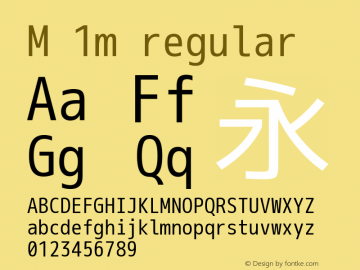 M 1m regular Version 1.018 Font Sample