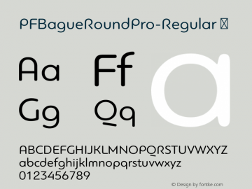 PFBagueRoundPro-Regular ☞ Version 1.000;com.myfonts.easy.parachute.pf-bague-round-pro.regular.wfkit2.version.4jR9 Font Sample