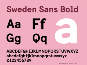 Sweden Sans Bold Version 1.000 Font Sample