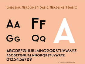 Emblema Headline 1 Basic Headline 1 Basic Version 1.000 2014 initial release Font Sample
