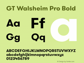 GT Walsheim Pro Bold 001.001 Font Sample