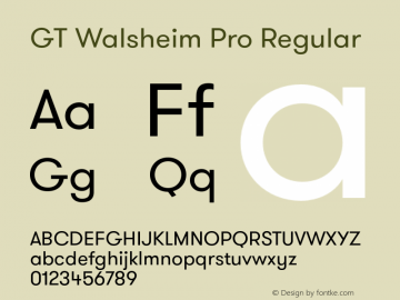 GT Walsheim Pro Regular 001.001 Font Sample