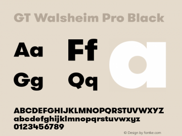 GT Walsheim Pro Black 001.001 Font Sample