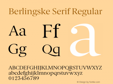 Berlingske Serif Regular Version 1.004图片样张