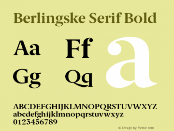 Berlingske Serif Bold Version 1.004 Font Sample