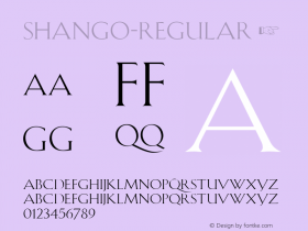 Shango-Regular ☞ Version 2.002;com.myfonts.easy.castletype.shango.regular.wfkit2.version.3NsF图片样张