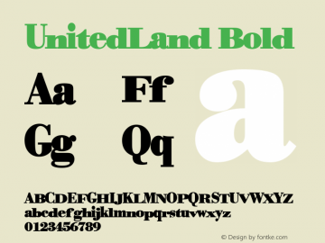 UnitedLand Bold Altsys Metamorphosis:10/29/94 Font Sample