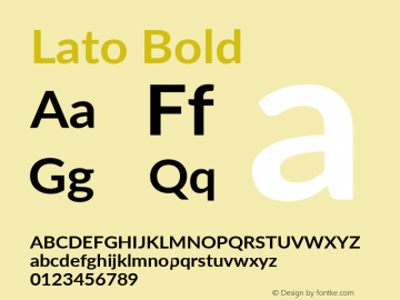Lato Bold Version 2.010; 2014-09-01; http://www.latofonts.com/ Font Sample