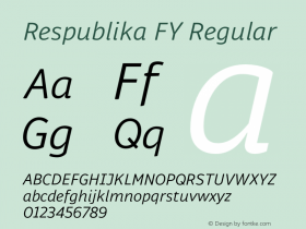 Respublika FY Regular Version 1.002;com.myfonts.easy.fontyou.respublika-fy.light-italic.wfkit2.version.4f23 Font Sample