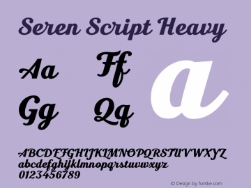 Seren Script Heavy Version 3.001 Font Sample