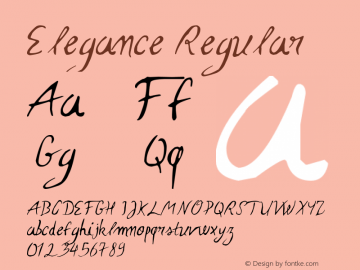 Elegance Regular Version 1.00 December 20, 2010, initial release Font Sample