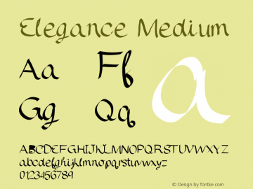 Elegance Medium Version 001.000 Font Sample