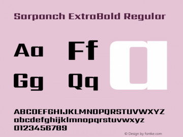 Sarpanch ExtraBold Regular Version 2.000;PS 1.0;hotconv 1.0.79;makeotf.lib2.5.61930 Font Sample