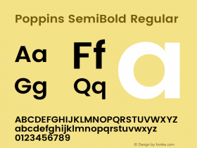 Poppins SemiBold Regular Version 2.000;PS 1.0;hotconv 1.0.79;makeotf.lib2.5.61930 Font Sample