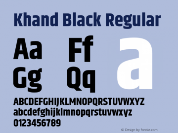 Khand Black Regular Version 2.000;PS 1.0;hotconv 1.0.79;makeotf.lib2.5.61930 Font Sample