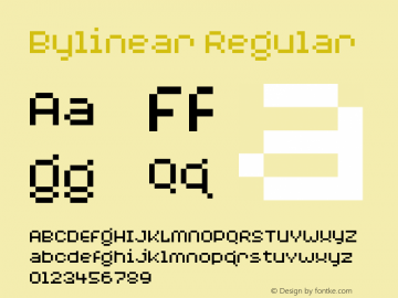 Bylinear Regular Version 001.000 Font Sample