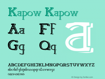 Kapow Kapow Unknown Font Sample
