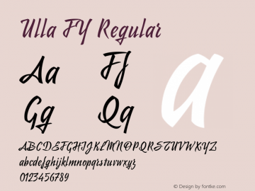 Ulla FY Regular Version 1.000;PS 1.0;hotconv 1.0.72;makeotf.lib2.5.5900 Font Sample