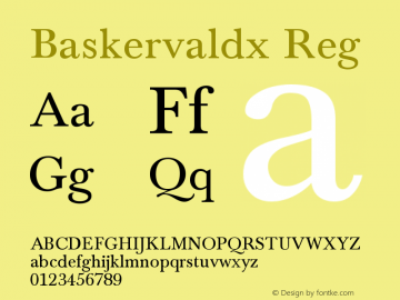 Baskervaldx Reg Version 1.0 Font Sample
