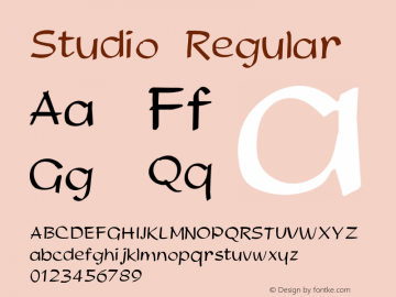 Studio Regular Converted from E:\TTFONTS\STUDIO.TF1 by ALLTYPE图片样张