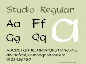 Studio Regular Converted from E:\TTFONTS\STUDIO.TF1 by ALLTYPE图片样张