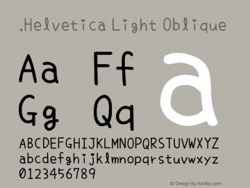 .Helvetica Light Oblique 6.0d1e1 Font Sample
