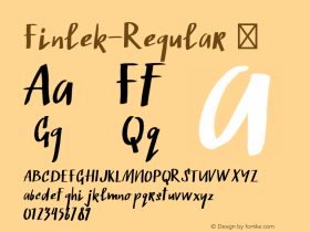 Finlek-Regular ☞ Version 1.000;PS 001.000;hotconv 1.0.70;makeotf.lib2.5.58329;com.myfonts.easy.northernblock.finlek.regular.wfkit2.version.4cAV图片样张